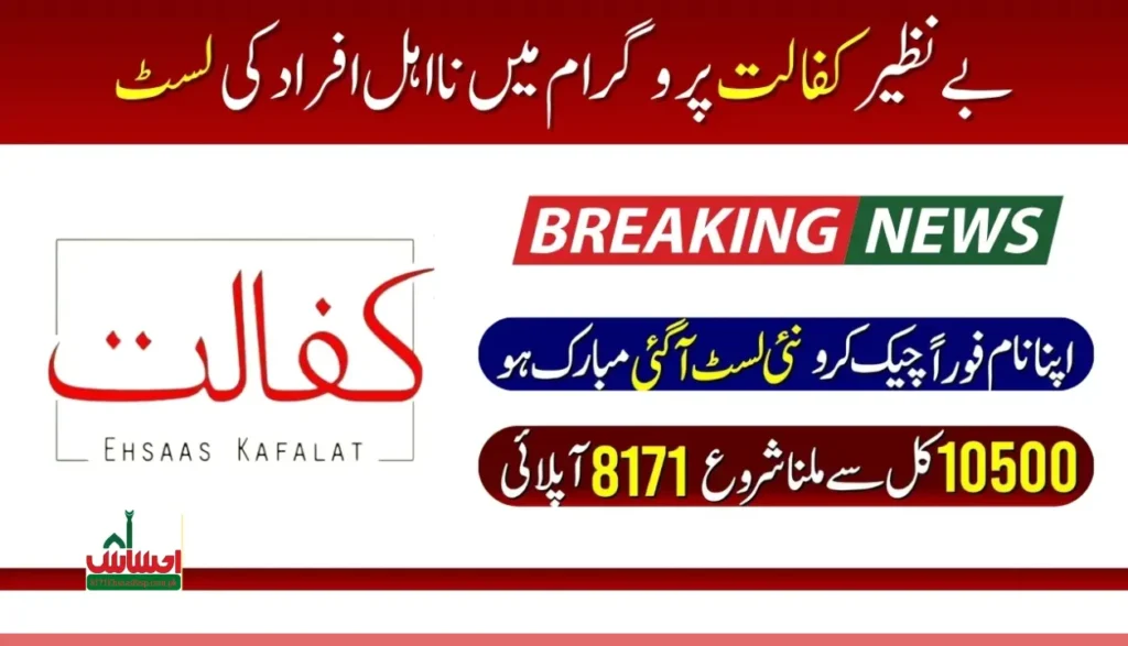 Check List Of Ineligible Peoples In Benazir Kafaalat Program